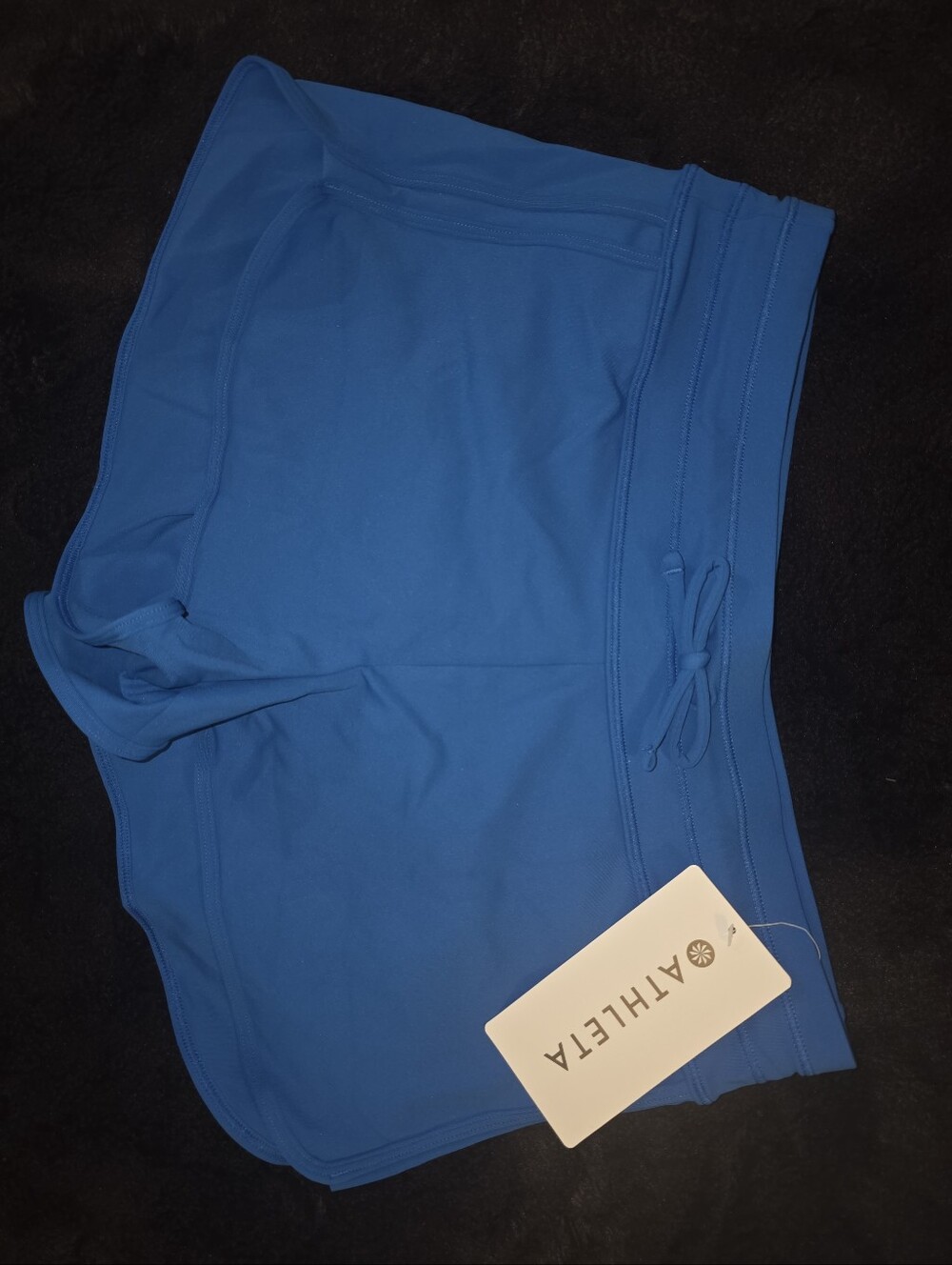 Athleta Bright Blue Athletic Shorts with Drawstring Waist